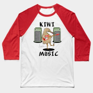 Kiwi Playing Guitar Baseball T-Shirt